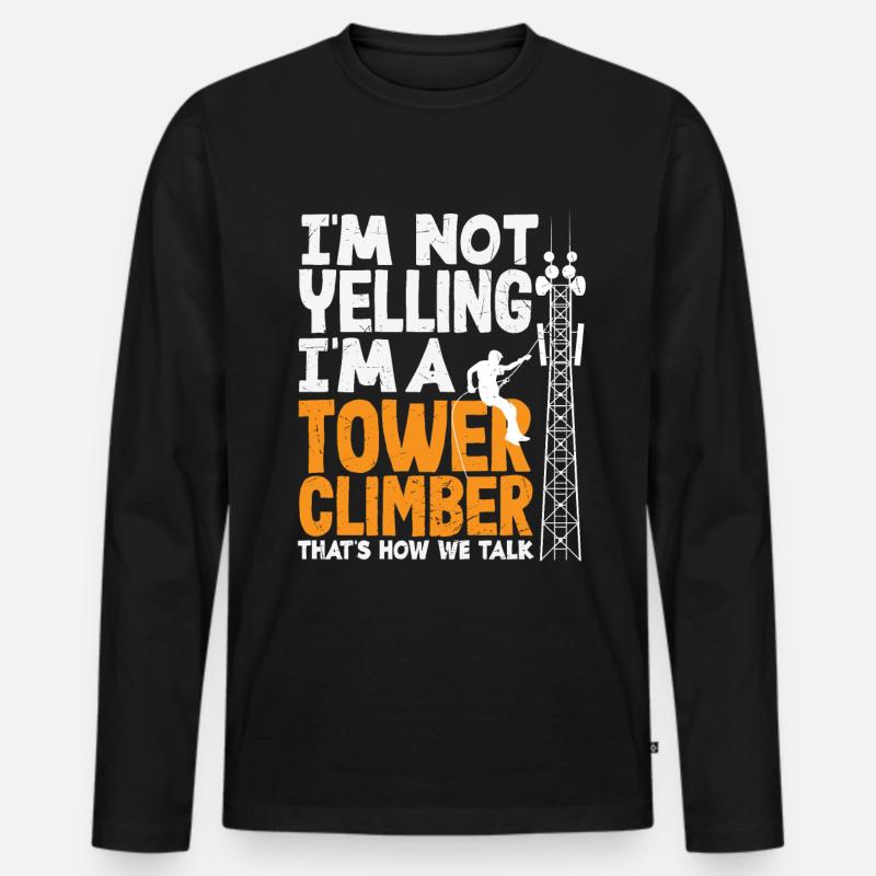 Turmkletterer-techniker Turmarbeiter - Männer Premium Bio Langarmshirt - Schwarz