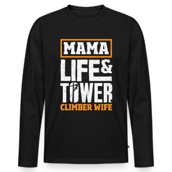Tower Climber Technician Tower Worker - Men's Premium Organic Long Sleeve Shirt - black - Front - Nico (187cm)