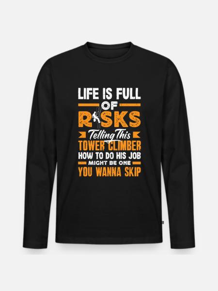 Turmkletterer-techniker Turmarbeiter - Männer Premium Bio Langarmshirt - Schwarz