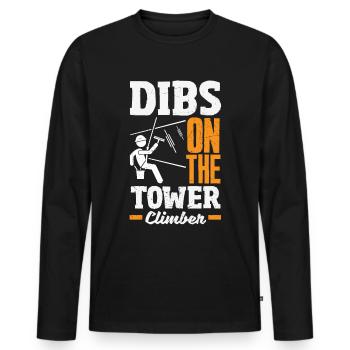 Tower Climber Technician Tower Worker - Men's Premium Organic Long Sleeve Shirt - black - Front - Nico (187cm)