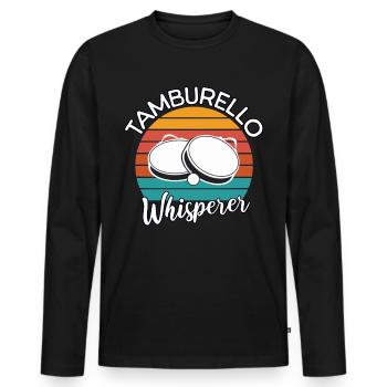 Tamburello Whisperer - Men's Premium Organic Long Sleeve Shirt - black - Front - Nico (187cm)