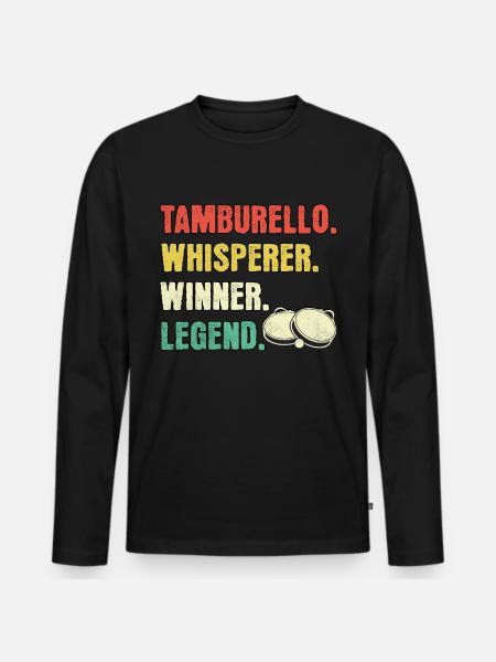 Tamburello Whisperer Tamburello Legend - Men's Premium Organic Long Sleeve Shirt - black