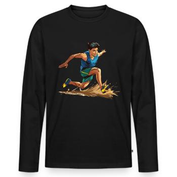 Athlétisme Jeux d’athlétisme - T-shirt manches longues Premium bio Homme - noir - Devant - Nico (187cm)