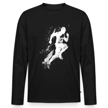 Athlétisme Jeux d’athlétisme - T-shirt manches longues Premium bio Homme - noir - Devant - Nico (187cm)