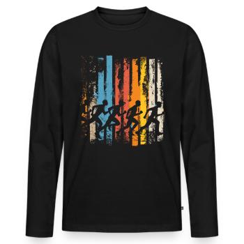 Leichtathletik Leichtathletikspiele - Männer Premium Bio Langarmshirt - Schwarz - Vorne - Nico (187cm)