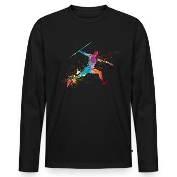 Leichtathletik Leichtathletikspiele - Männer Premium Bio Langarmshirt - Schwarz - Vorne - Nico (187cm)