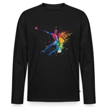Leichtathletik Leichtathletikspiele - Männer Premium Bio Langarmshirt - Schwarz - Vorne - Nico (187cm)