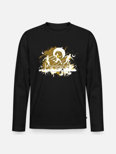 Leichtathletik Leichtathletikspiele - Männer Premium Bio Langarmshirt - Schwarz