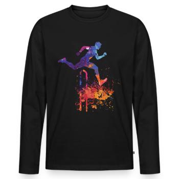 Leichtathletik Leichtathletikspiele - Männer Premium Bio Langarmshirt - Schwarz - Vorne - Nico (187cm)