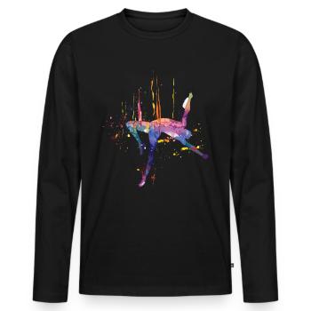 Leichtathletik Leichtathletikspiele - Männer Premium Bio Langarmshirt - Schwarz - Vorne - Nico (187cm)