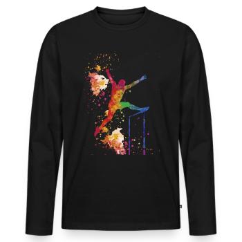 Leichtathletik Leichtathletikspiele - Männer Premium Bio Langarmshirt - Schwarz - Vorne - Nico (187cm)