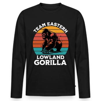 Gray Gorilla Sayings - Men's Premium Organic Long Sleeve Shirt - black - Front - Nico (187cm)