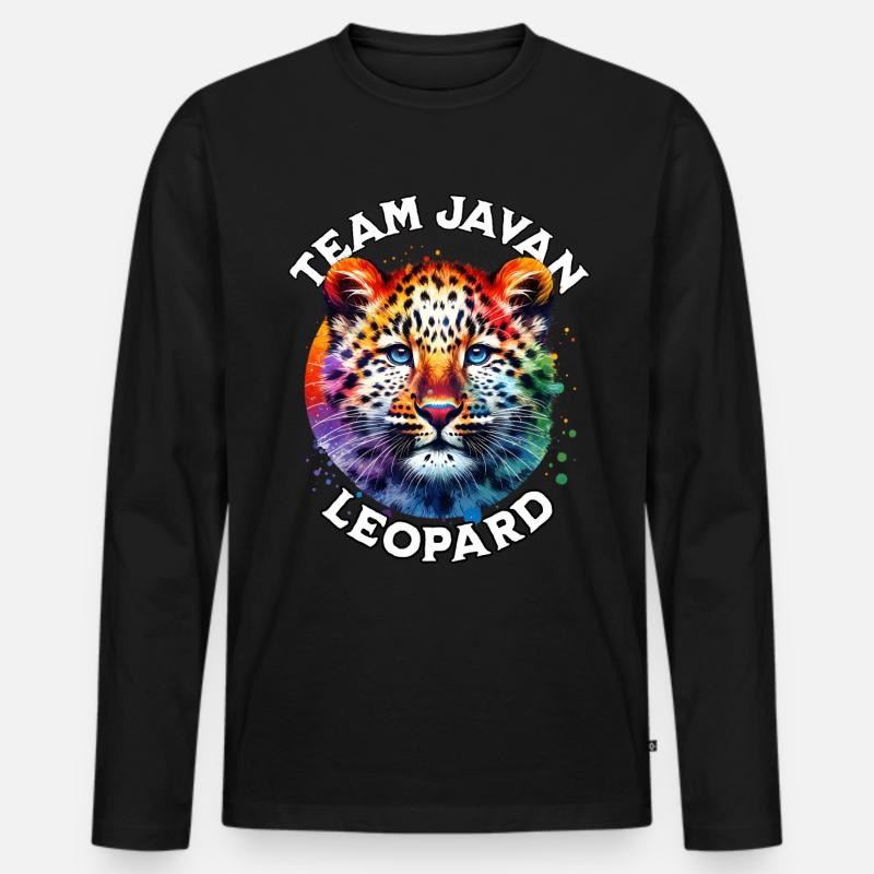 Java Leopard Sprüche Männer Premium Bio Langarmshirt