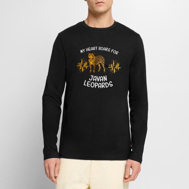 Java Leopard Herzlinie Männer Premium Bio Langarmshirt