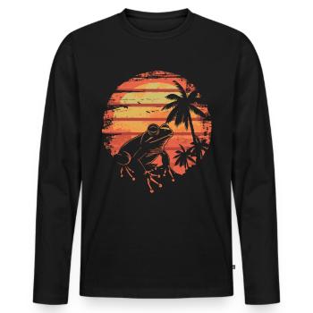 Frogs Catch Frog Hunter Frog Catcher - Men's Premium Organic Long Sleeve Shirt - black - Front - Nico (187cm)