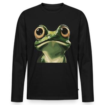 Frogs Catch Frog Hunter Frog Catcher - Men's Premium Organic Long Sleeve Shirt - black - Front - Nico (187cm)