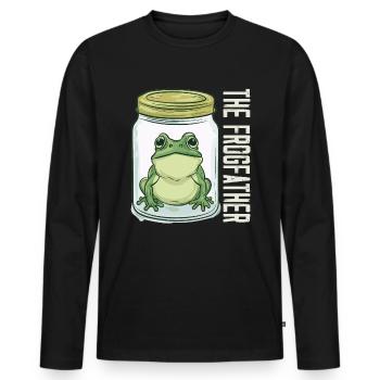 Frogs Catch Frog Hunter Frog Catcher - Men's Premium Organic Long Sleeve Shirt - black - Front - Nico (187cm)