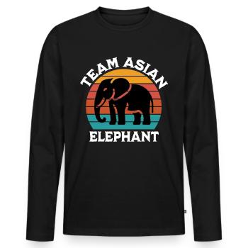 Asian elephant - Men's Premium Organic Long Sleeve Shirt - black - Front - Nico (187cm)