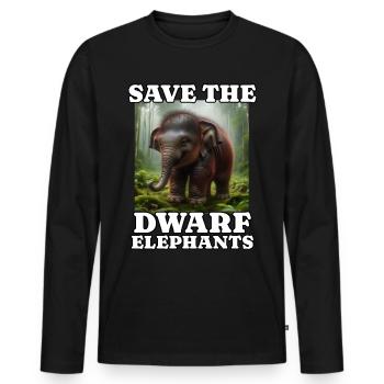 Dwarf elephant - Men's Premium Organic Long Sleeve Shirt - black - Front - Nico (187cm)