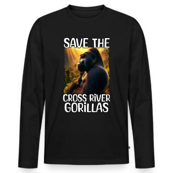 Cross River Gorilla - Men's Premium Organic Long Sleeve Shirt - black - Front - Nico (187cm)
