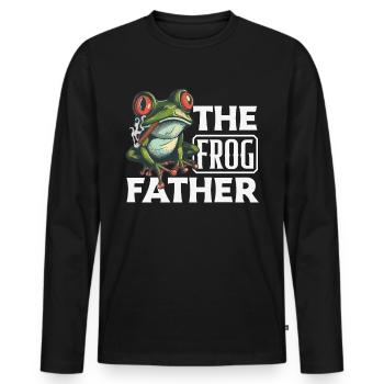 Amphibious Frog Hunter Enthusiast Frog - Men's Premium Organic Long Sleeve Shirt - black - Front - Nico (187cm)