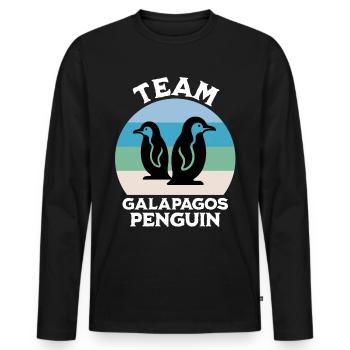 Galapagos Pinguin Sprüche - Männer Premium Bio Langarmshirt - Schwarz - Vorne - Nico (187cm)
