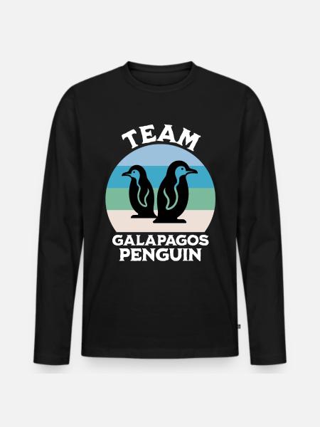 Galapagos Pinguin Sprüche - Männer Premium Bio Langarmshirt - Schwarz