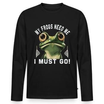 Frogs Catch Frog Hunter Frog Catcher - Men's Premium Organic Long Sleeve Shirt - black - Front - Nico (187cm)