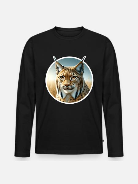 Lynx pardelle - T-shirt manches longues Premium bio Homme - noir