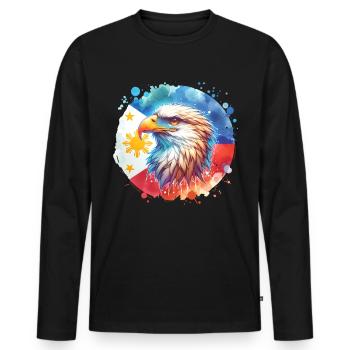 Monkey Eagle - Men's Premium Organic Long Sleeve Shirt - black - Front - Nico (187cm)