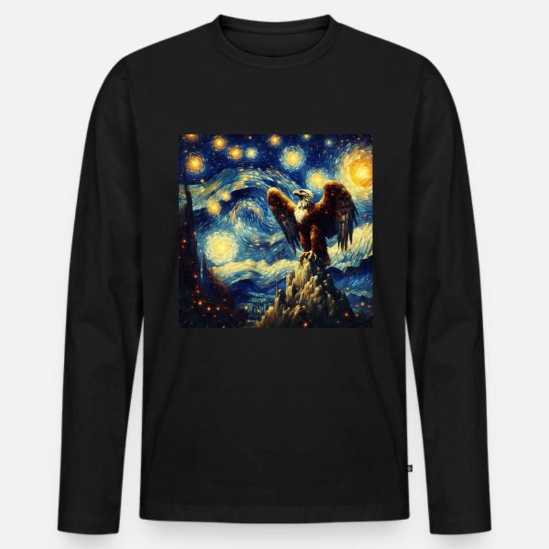 Affenadler Starry Night - Männer Premium Bio Langarmshirt - Schwarz