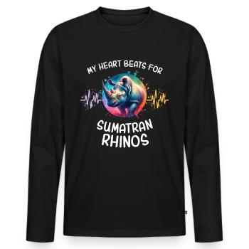 Rhino Rhino Heartline - T-shirt manches longues Premium bio Homme - noir - Devant - Nico (187cm)