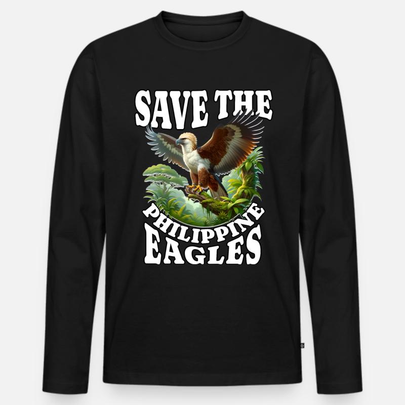 Monkey Eagle - Men's Premium Organic Long Sleeve Shirt - black