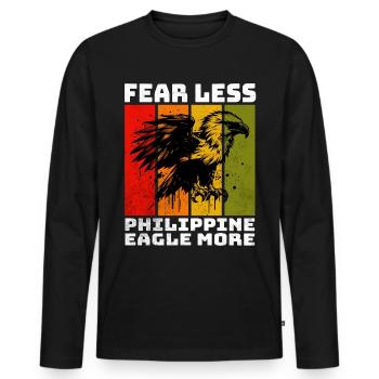 Philippine Eagle Monkey Eagle - Men's Premium Organic Long Sleeve Shirt - black - Front - Nico (187cm)