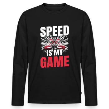 Leichtathletik Leichtathletikspiele - Männer Premium Bio Langarmshirt - Schwarz - Vorne - Nico (187cm)