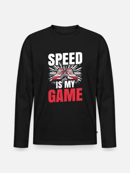 Leichtathletik Leichtathletikspiele - Männer Premium Bio Langarmshirt - Schwarz