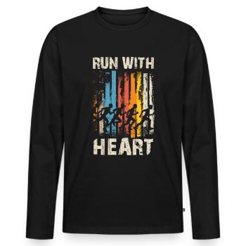 Leichtathletik Leichtathletikspiele - Männer Premium Bio Langarmshirt - Schwarz - Vorne - Nico (187cm)
