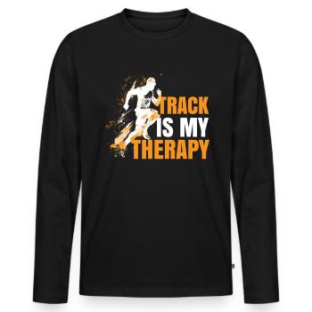 Leichtathletik Leichtathletikspiele - Männer Premium Bio Langarmshirt - Schwarz - Vorne - Nico (187cm)