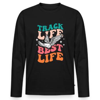 Leichtathletik Leichtathletikspiele - Männer Premium Bio Langarmshirt - Schwarz - Vorne - Nico (187cm)