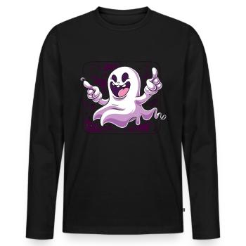Appât fantôme Paranormal Chasseur de fantômes - T-shirt manches longues Premium bio Homme - noir - Devant - Nico (187cm)