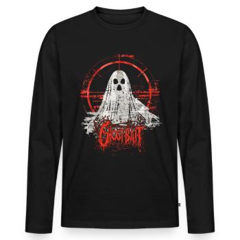 Appât fantôme Paranormal Chasseur de fantômes - T-shirt manches longues Premium bio Homme - noir - Devant - Nico (187cm)