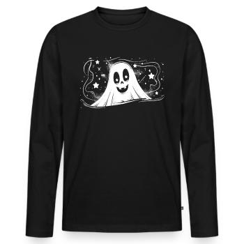 Appât fantôme Paranormal Chasseur de fantômes - T-shirt manches longues Premium bio Homme - noir - Devant - Nico (187cm)