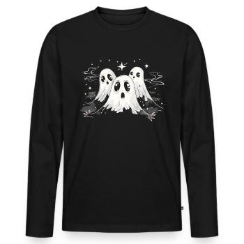 Appât fantôme Paranormal Chasseur de fantômes - T-shirt manches longues Premium bio Homme - noir - Devant - Nico (187cm)