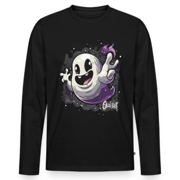 Appât fantôme Paranormal Chasseur de fantômes - T-shirt manches longues Premium bio Homme - noir - Devant - Nico (187cm)
