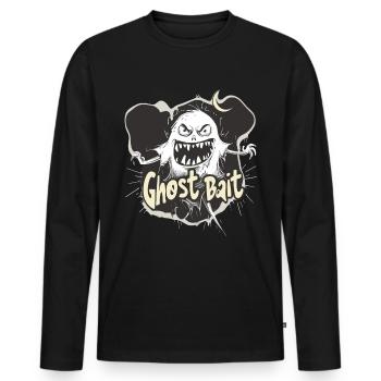 Appât fantôme Paranormal Chasseur de fantômes - T-shirt manches longues Premium bio Homme - noir - Devant - Nico (187cm)