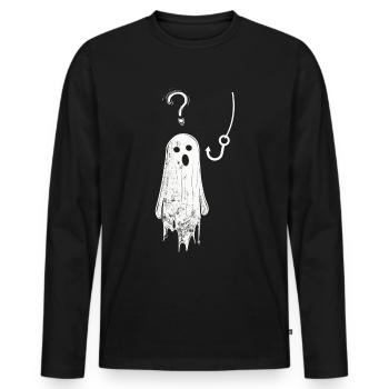Appât fantôme Paranormal Chasseur de fantômes - T-shirt manches longues Premium bio Homme - noir - Devant - Nico (187cm)