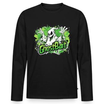 Appât fantôme Paranormal Chasseur de fantômes - T-shirt manches longues Premium bio Homme - noir - Devant - Nico (187cm)