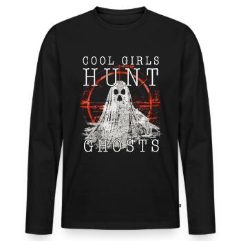 Appât fantôme Paranormal Chasseur de fantômes - T-shirt manches longues Premium bio Homme - noir - Devant - Nico (187cm)