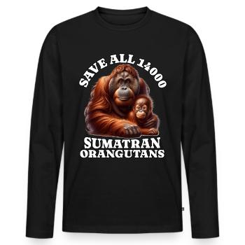 Save Orangutan - Men's Premium Organic Long Sleeve Shirt - black - Front - Nico (187cm)