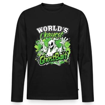 Appât fantôme Paranormal Chasseur de fantômes - T-shirt manches longues Premium bio Homme - noir - Devant - Nico (187cm)